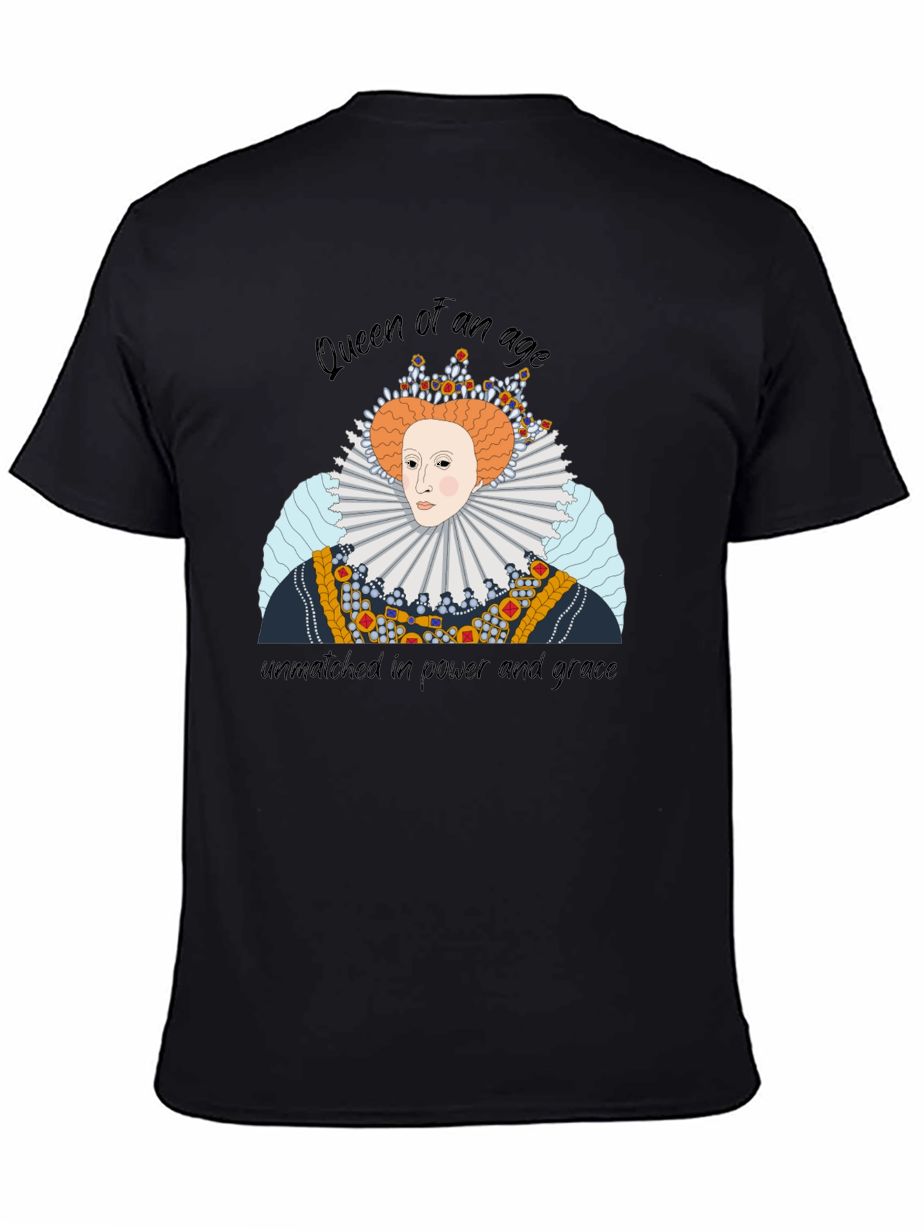 Black Queen Elizabeth Graphic T-Shirt - Royal Apparel view 4