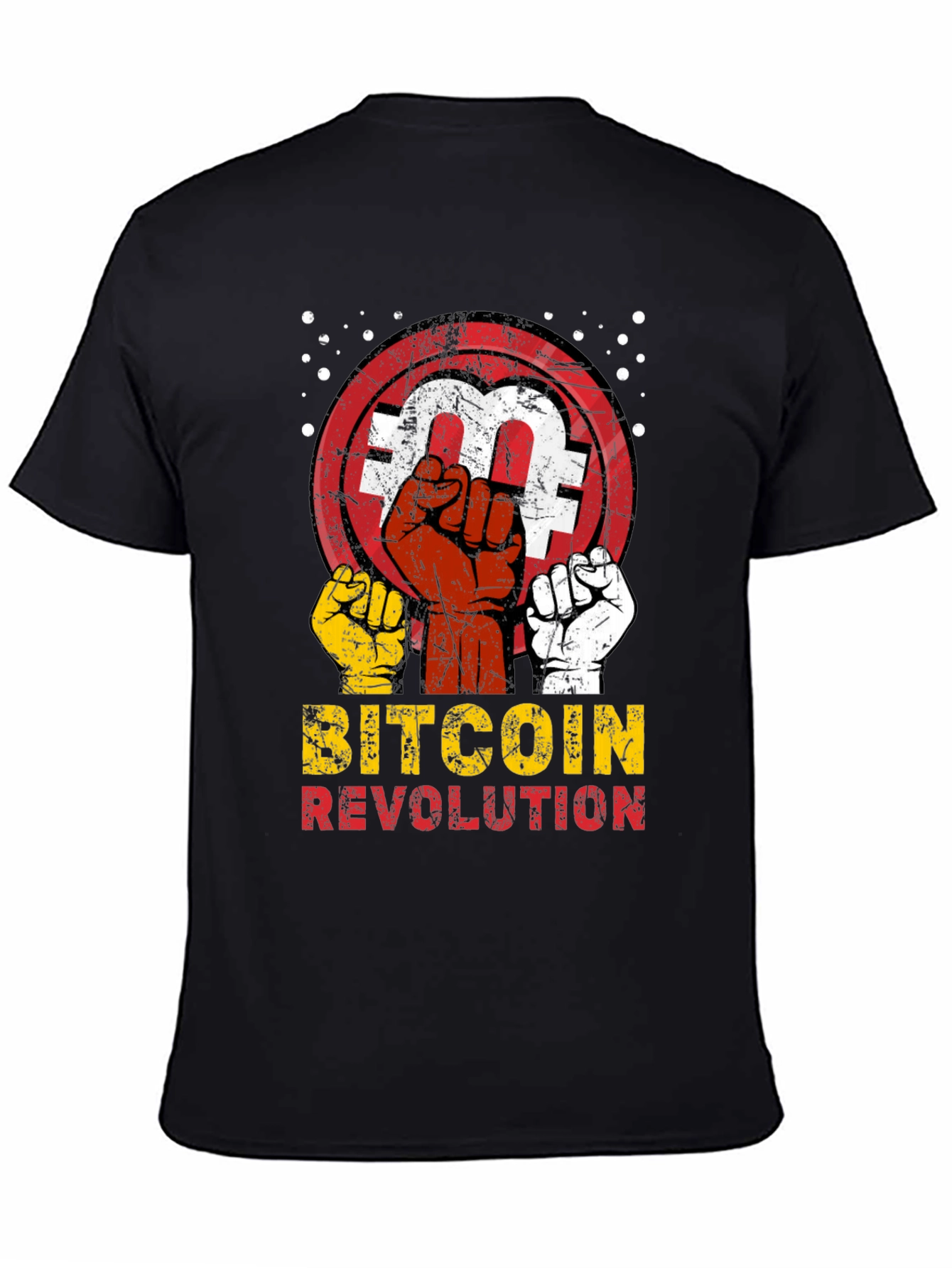 Black Bitcoin Revolution Graphic Tee view 4