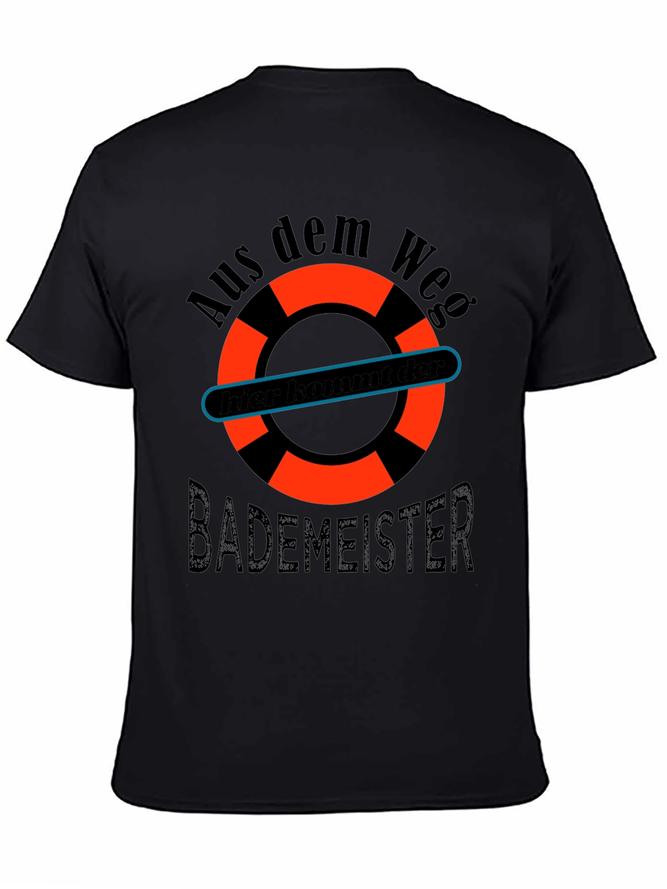 Black Funny Bademeister Lifeguard T-Shirt view 4