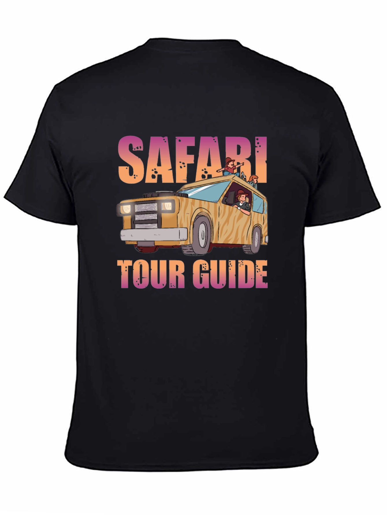 Black Safari Tour Guide Graphic T-Shirt view 4