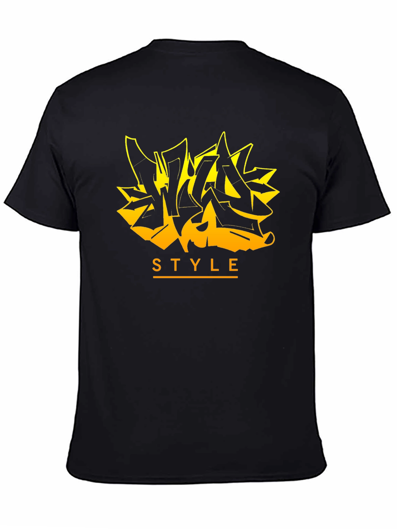 Black Urban Style Graffiti Tee - Black Graphic T-Shirt view 4