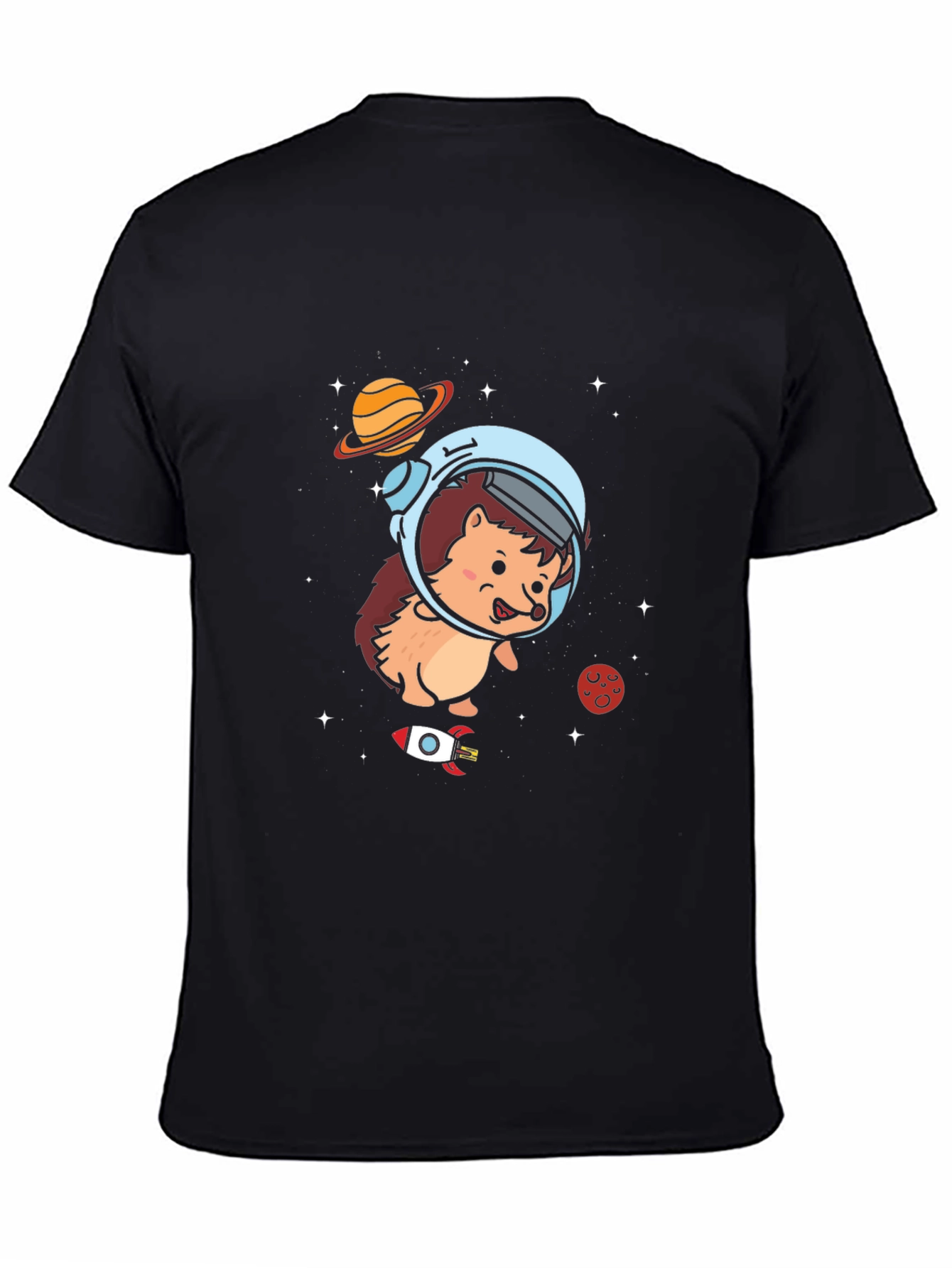 Black Astronaut Hedgehog T-Shirt - Space Adventure view 4