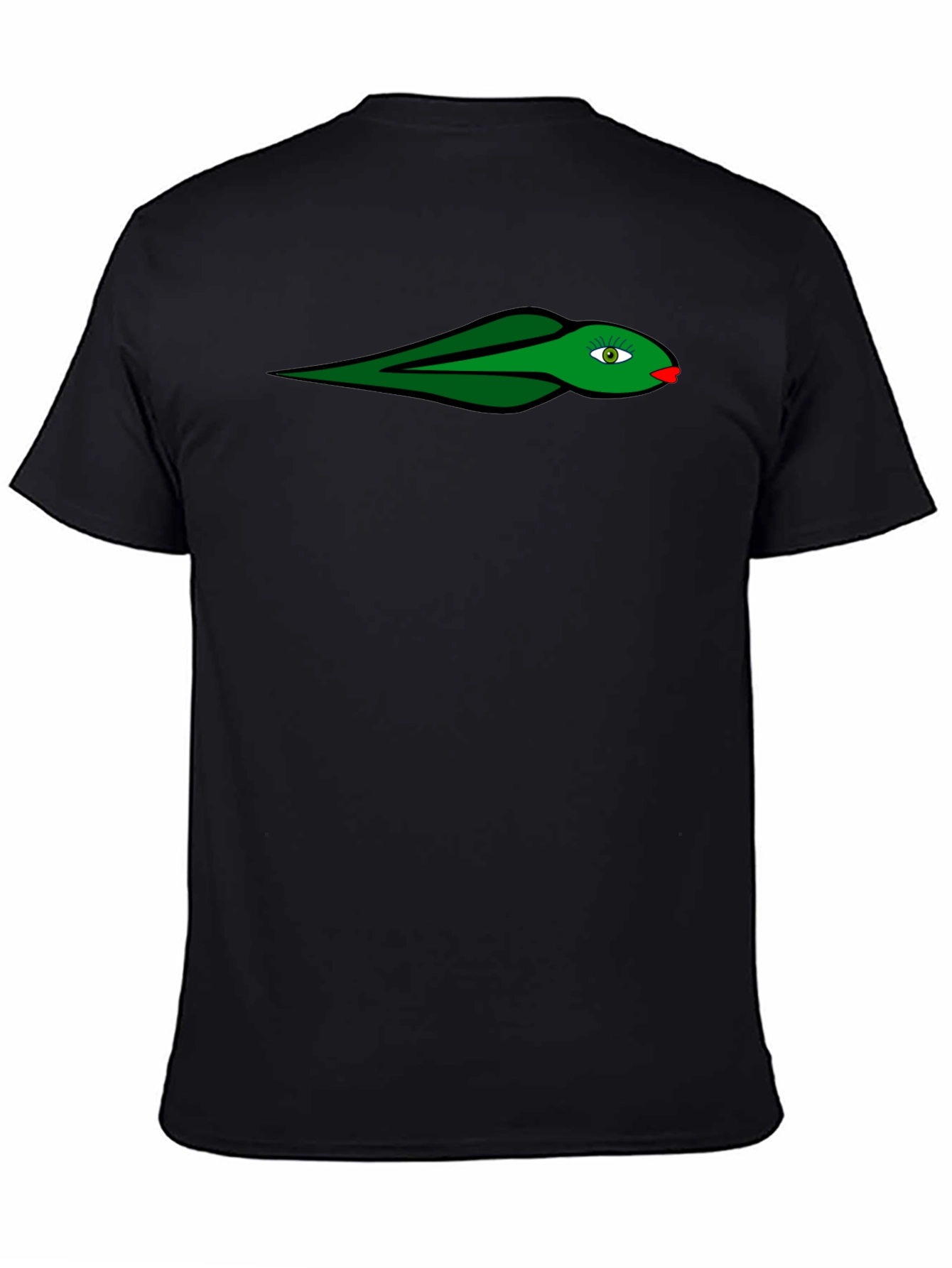 Black Black T-Shirt with Green Snake Design view 4