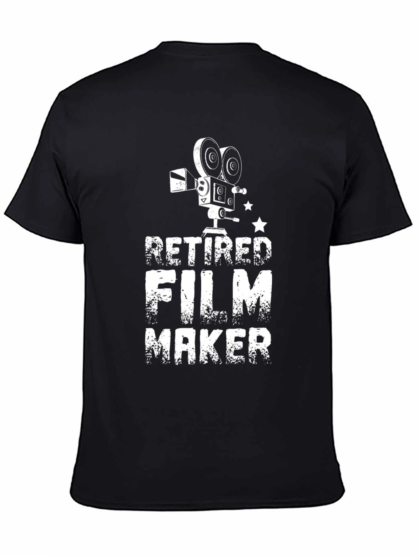 Black Retired Filmmaker T-Shirt - Black, Graphic Tee view 4
