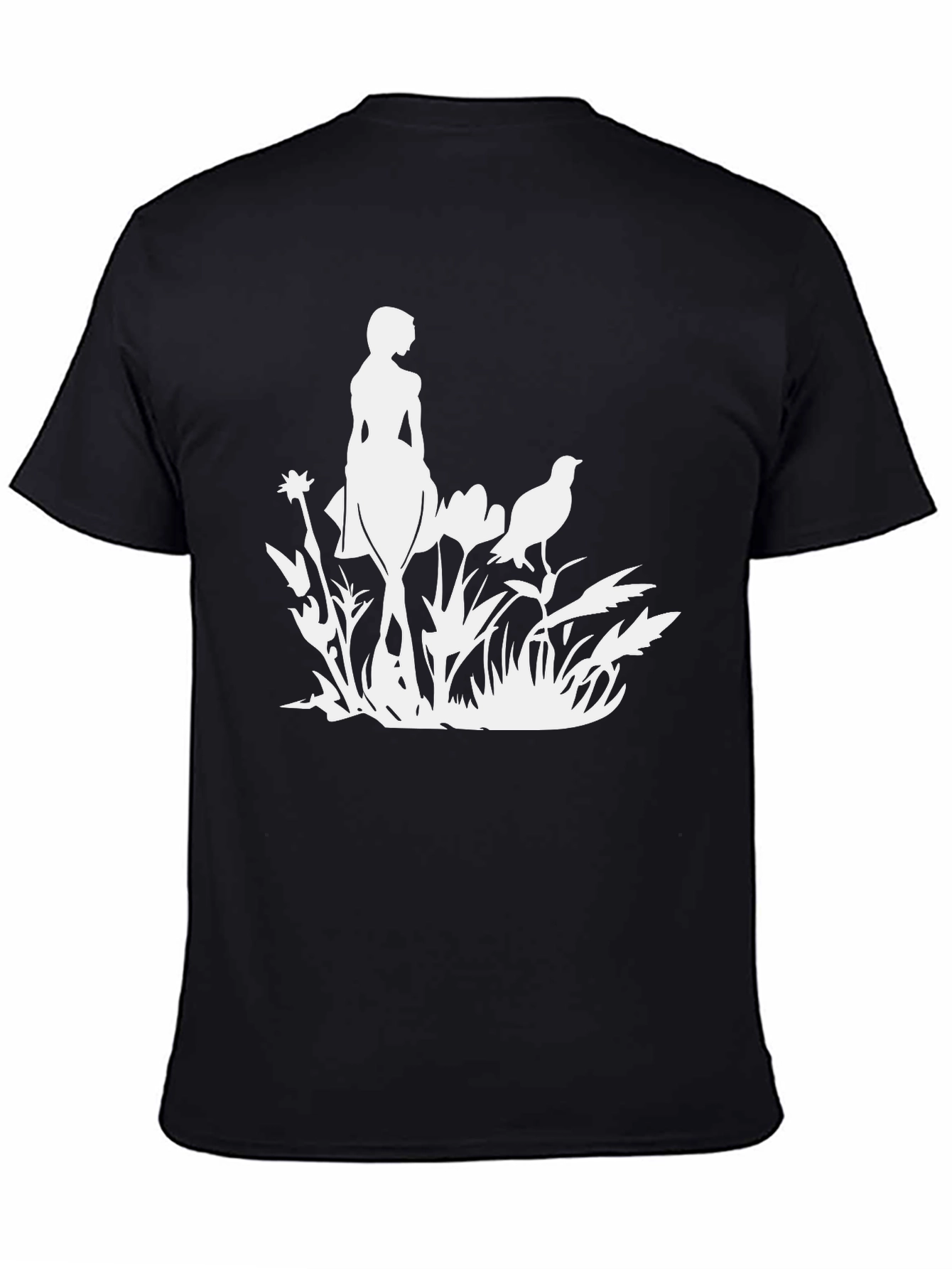 Black Nature Girl Silhouette Black Tee view 4