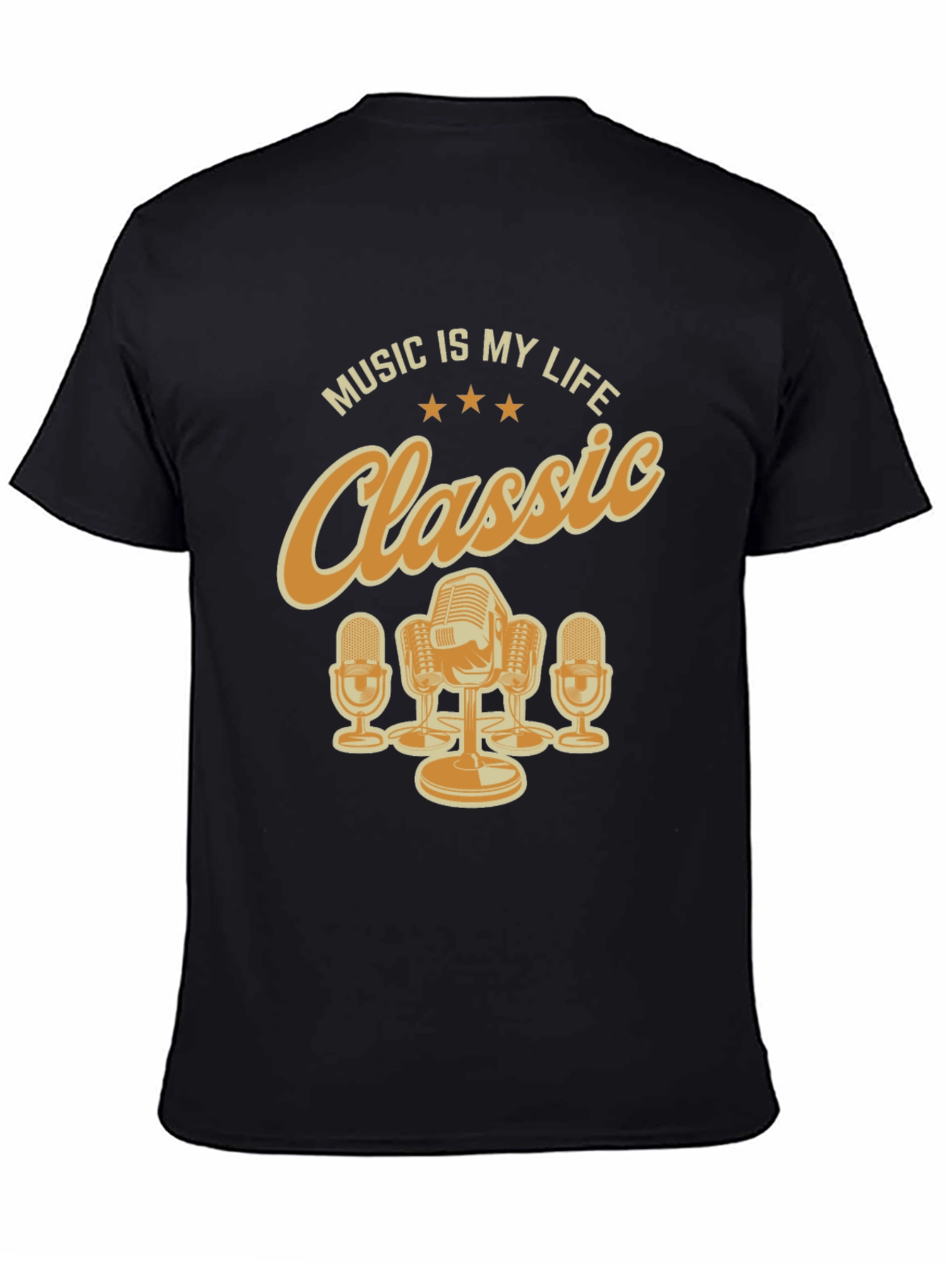 Black Classic Music is My Life Graphic T-Shirt view 4