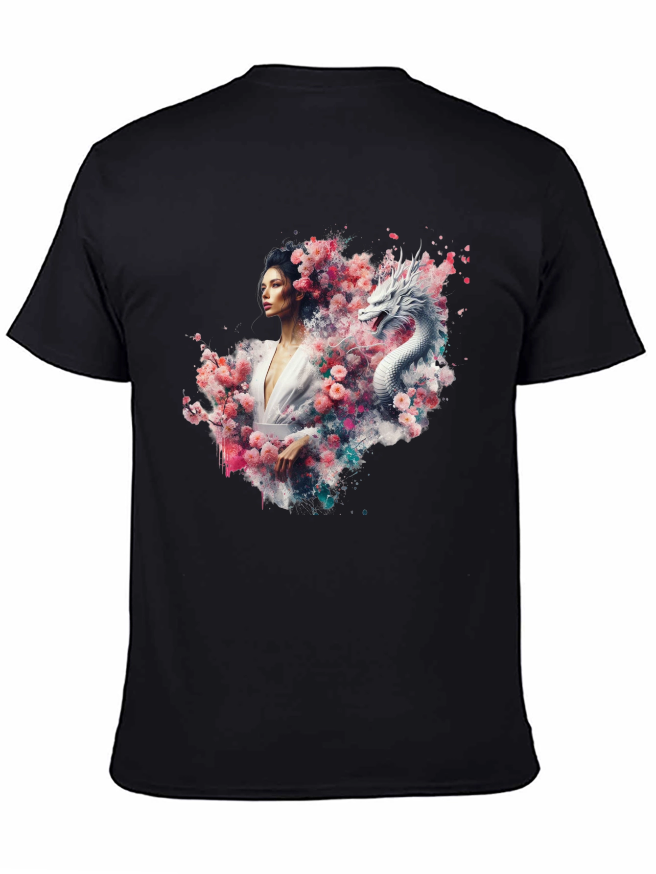 Black Dragon & Woman Graphic Tee view 4
