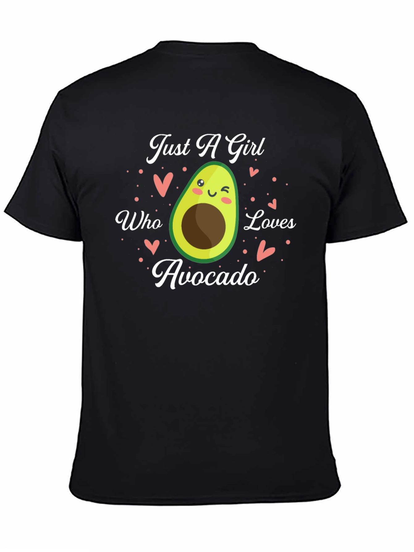 Black Just A Girl Who Loves Avocado Graphic Tee view 4