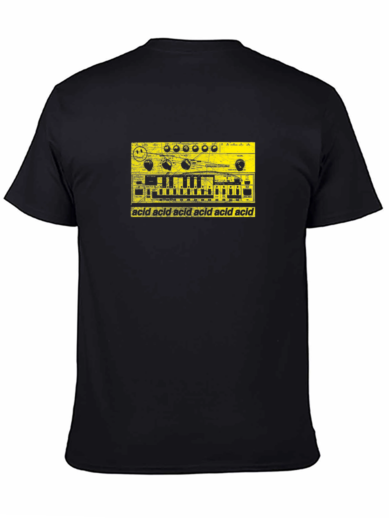 Black Acid Music T-Shirt - Synthesizer Graphic Tee view 4