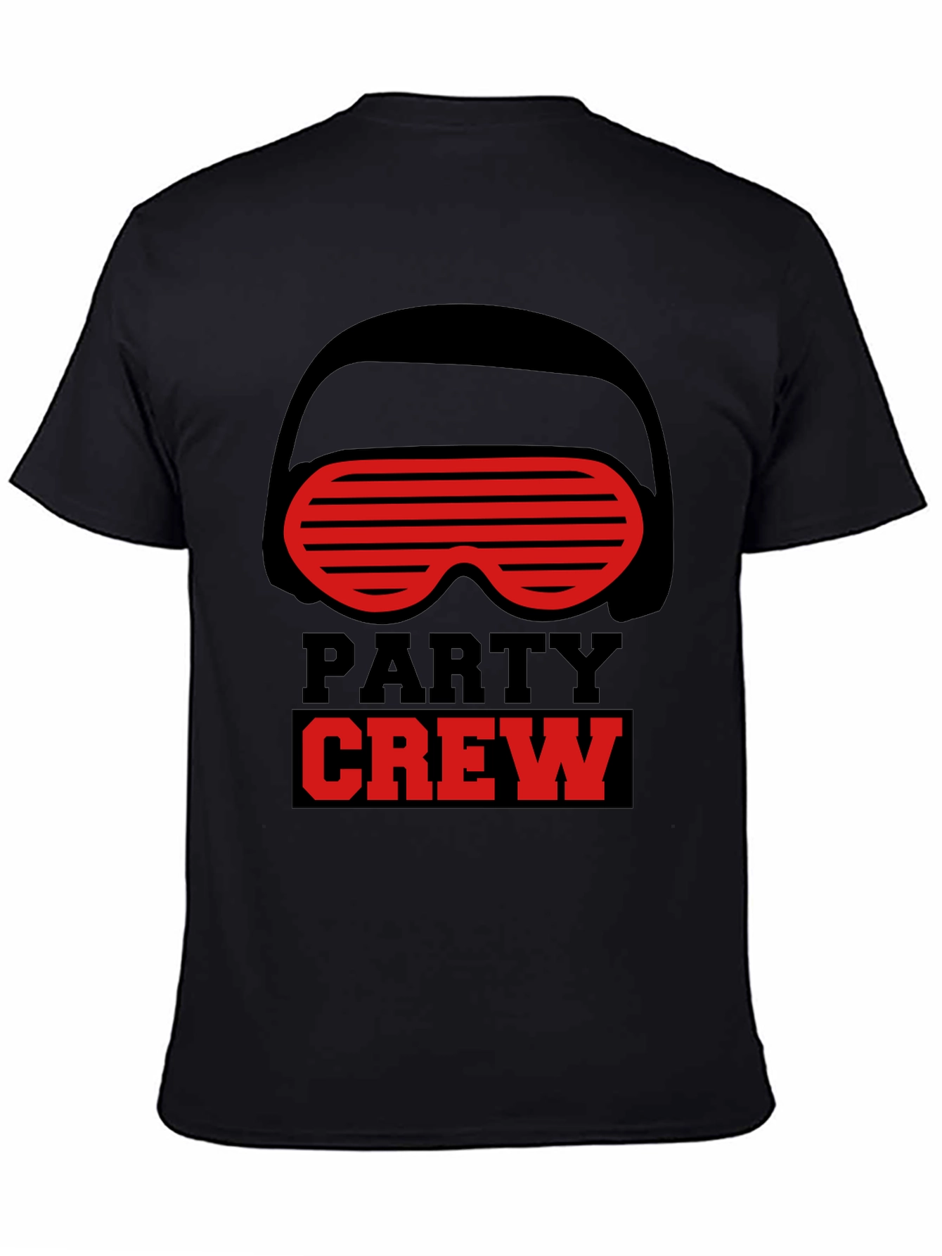 Black Party Crew Graphic T-Shirt - Black Crew Neck Tee view 4