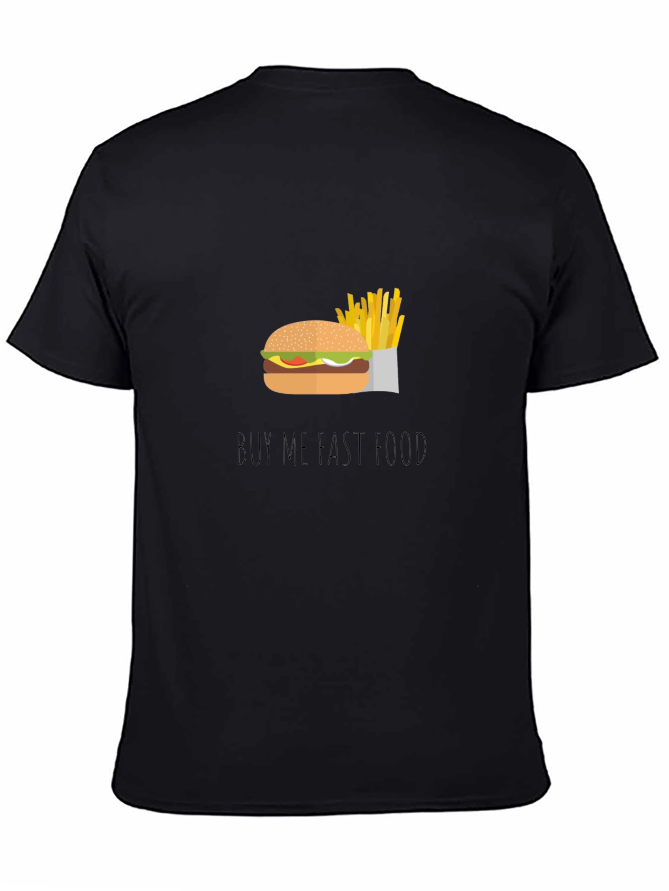 Black Buy Me Fast Food Graphic Tee - Unisex Black T-Shirt view 4