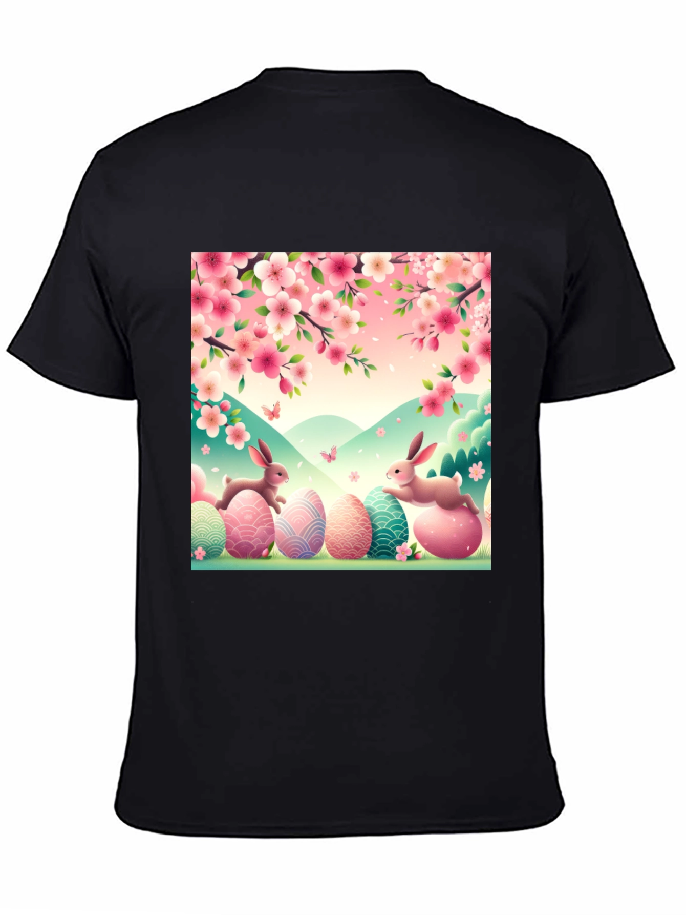 Camiseta Pascua Conejos y Flores
