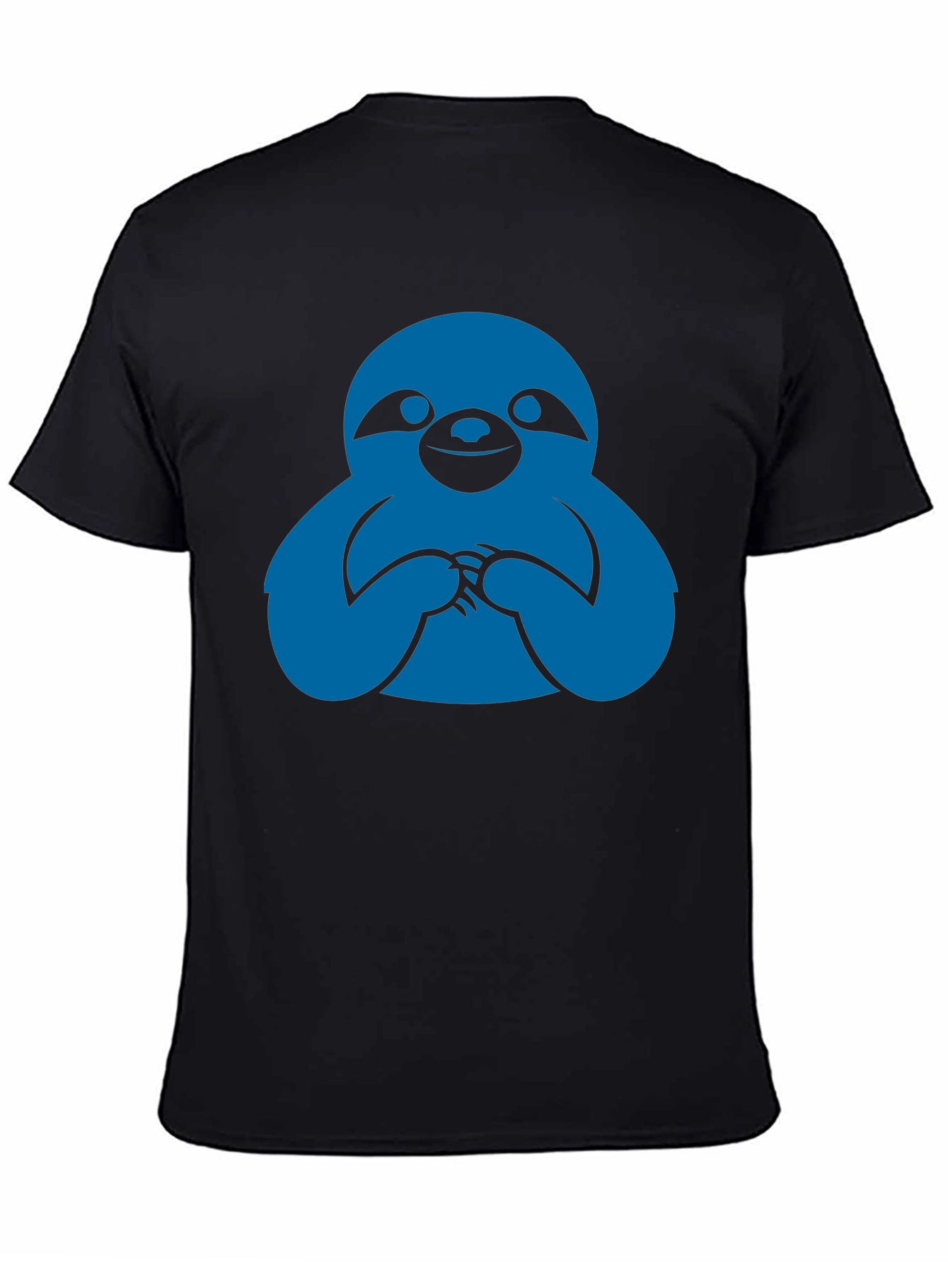 Black Sloth Graphic Tee - Black Crew Neck T-Shirt view 4
