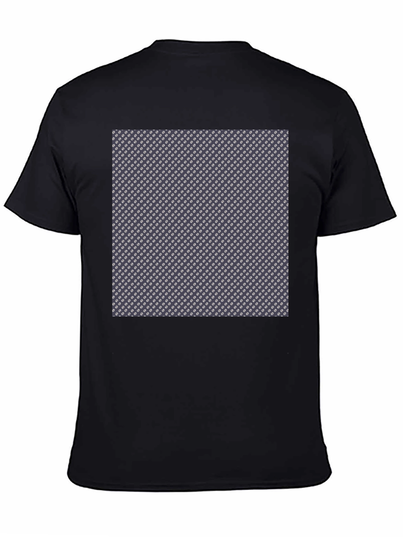 Black Patterned Print Black T-Shirt Casual Wear view 4