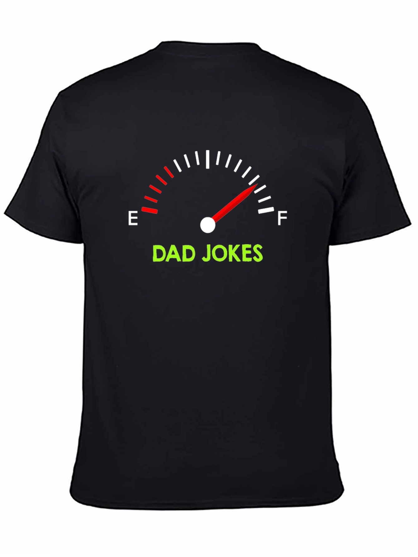 Black Dad Jokes Full Tank Black T-Shirt view 4