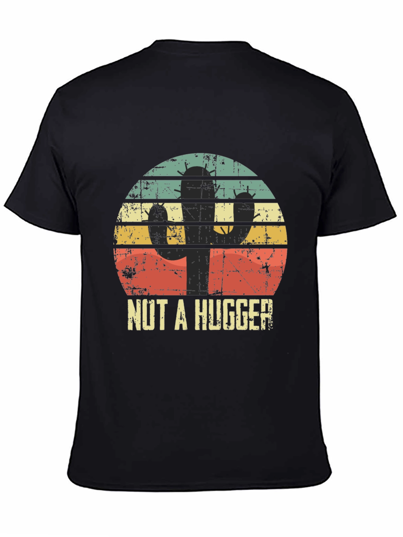 Black Cactus Humor Graphic Tee - "Nut A Hugger" view 4