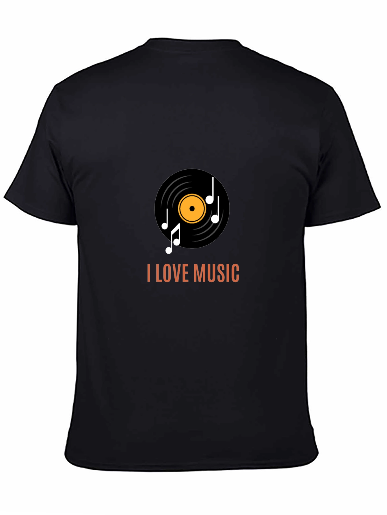 I Love Music Black Graphic Tee - 4