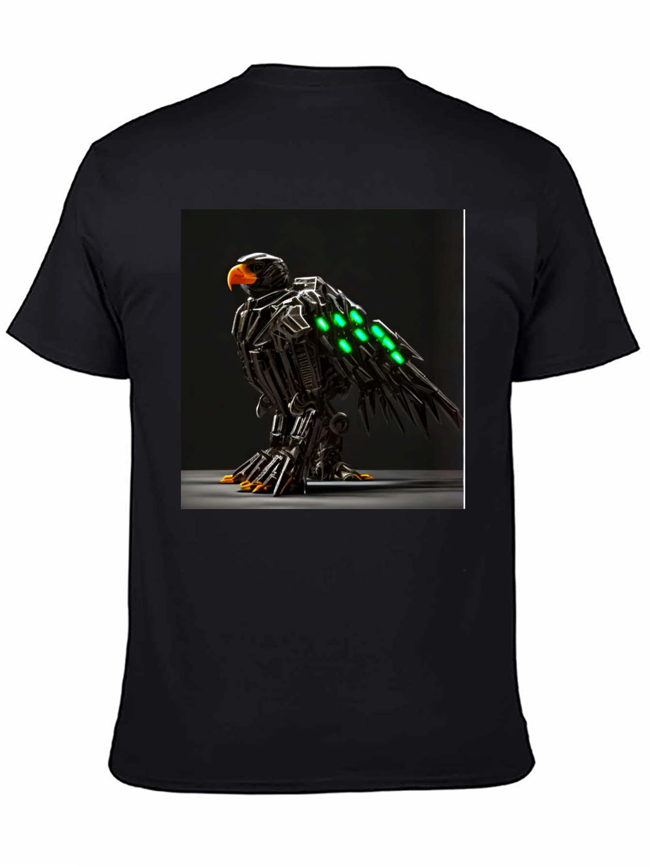 Black Robotic Eagle Graphic Tee - Bold Black view 4