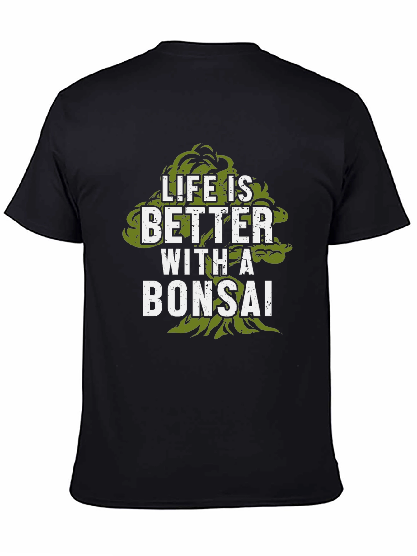 Black Life is Better with a Bonsai Black T-Shirt view 4