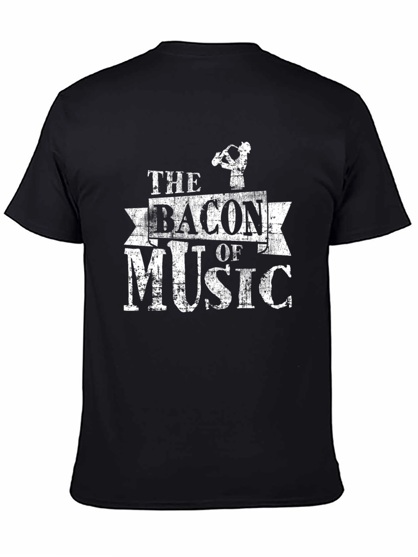 Black The Bacon Of Music Black Graphic Tee view 4