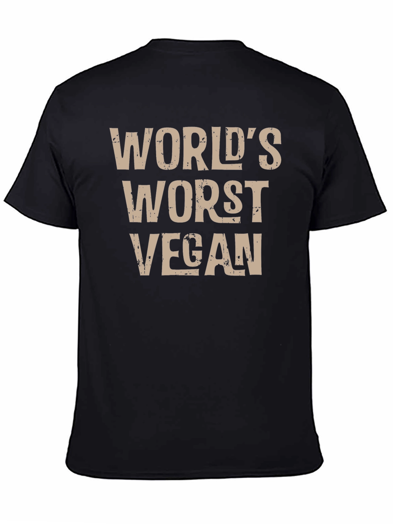 Black World's Worst Vegan T-Shirt - Funny Vegan Humor Tee view 4