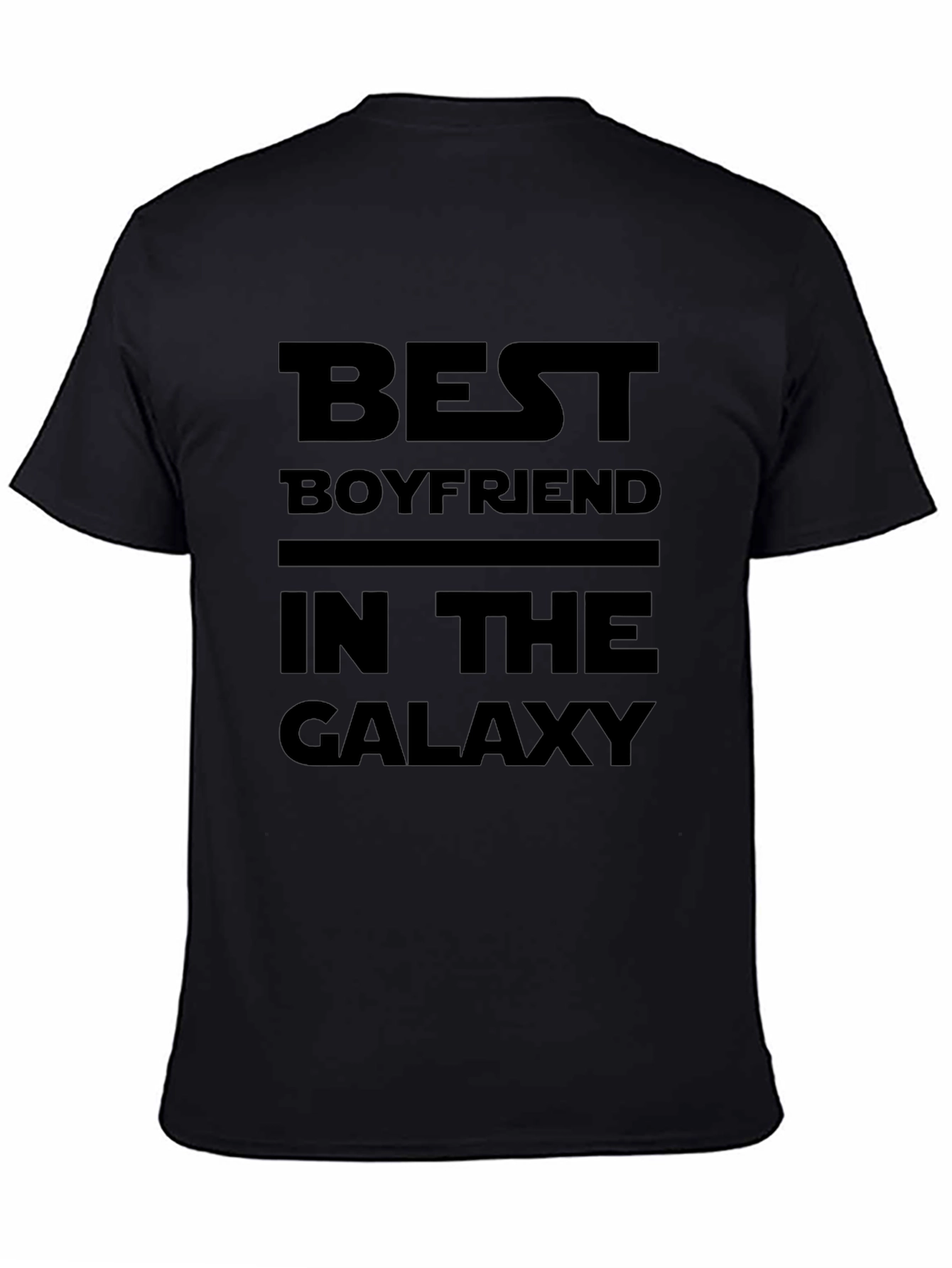 Black Best Boyfriend in the Galaxy Black T-Shirt view 4