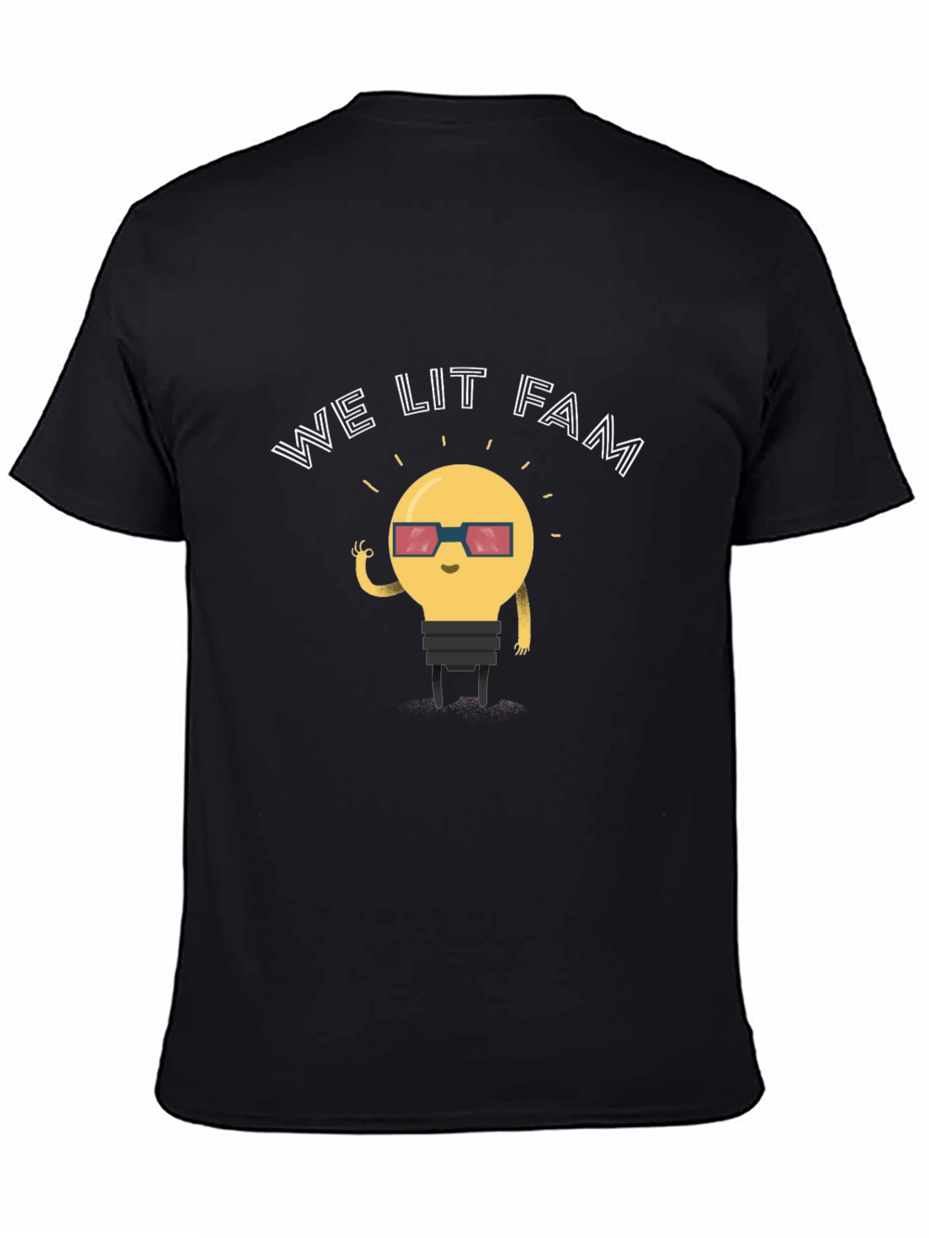 Black We Lit Fam Lightbulb Graphic Tee view 4