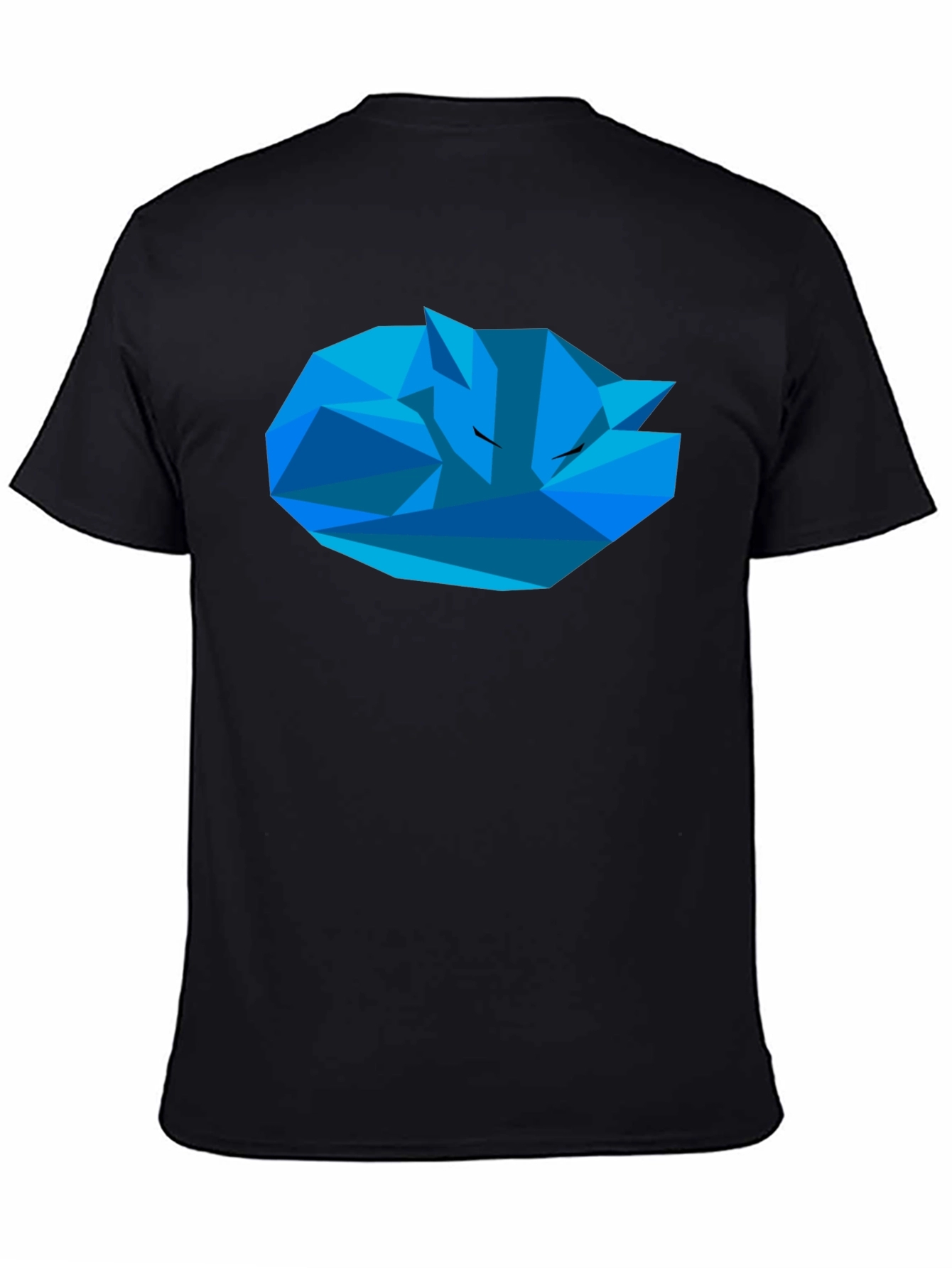 Black Geometric Fox T-Shirt - Stylish Men's Black Tee view 4