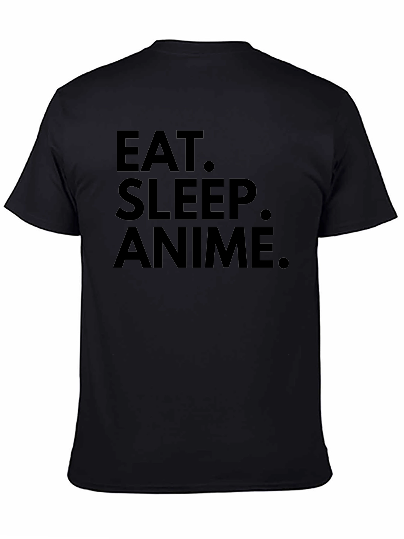 Black Eat Sleep Anime Black Graphic Tee Shirt view 4