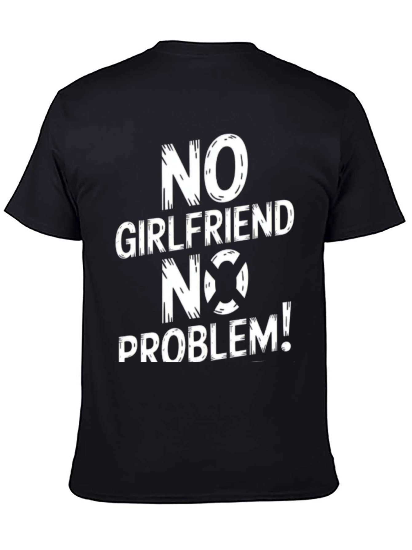 Black No Girlfriend No Problem Graphic Tee view 4