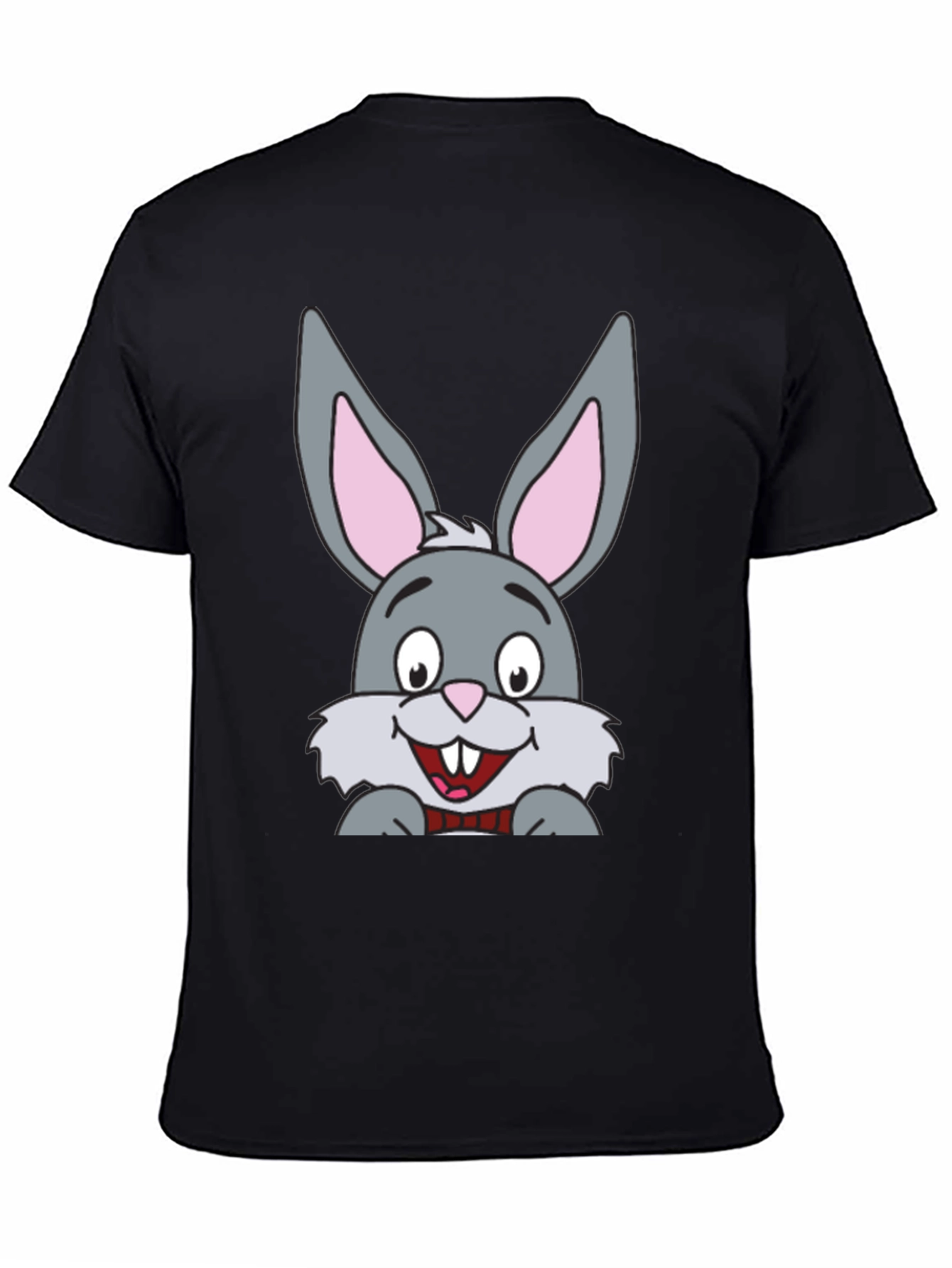 Black Cartoon Bunny Rabbit Graphic T-Shirt view 4
