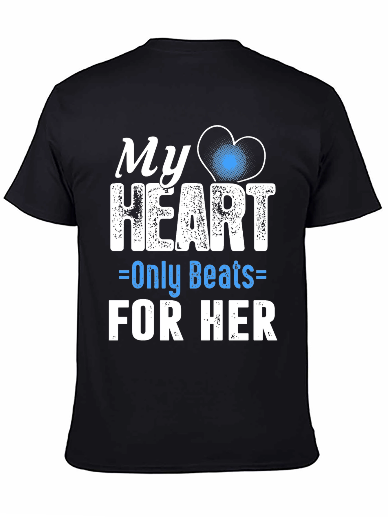 Black My Heart Only Beats For Her - Graphic Tee view 4