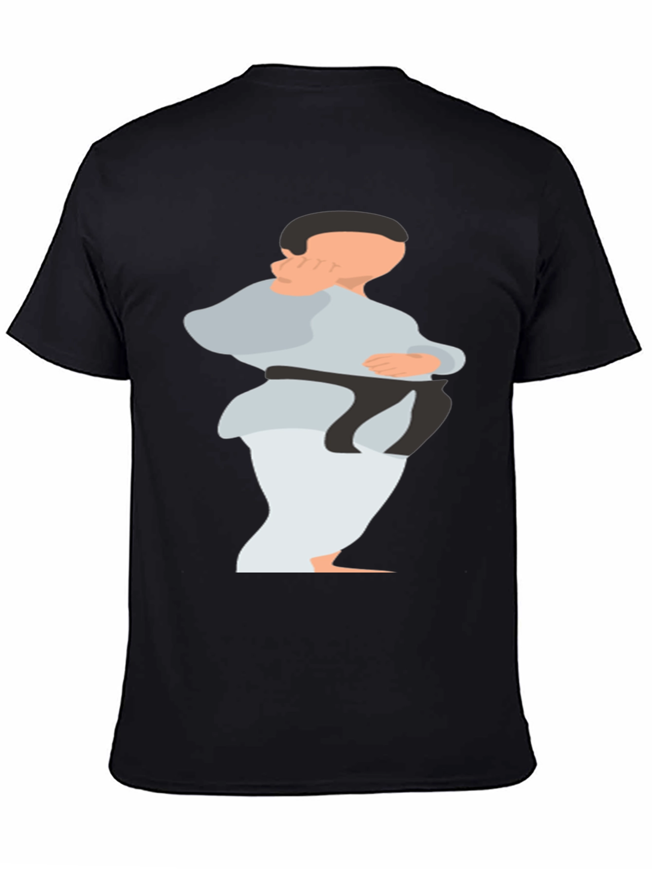 Black Karate Graphic T-Shirt - Black Cotton Blend view 4