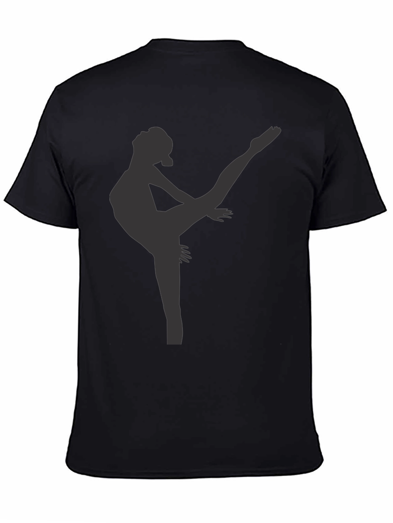 Black Dancer Silhouette Black T-Shirt view 4