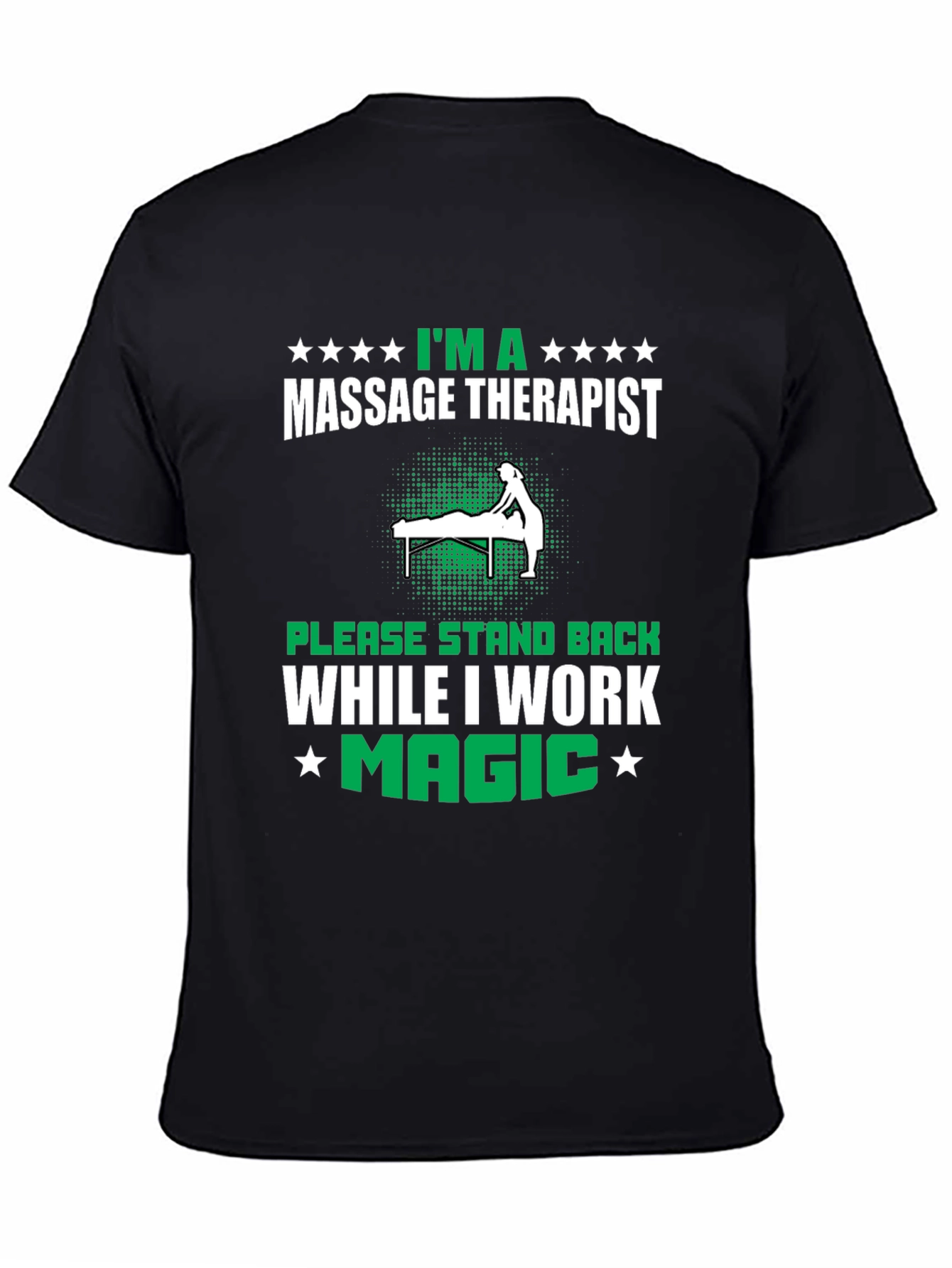 Black Massage Therapist T-Shirt - Work Magic view 4