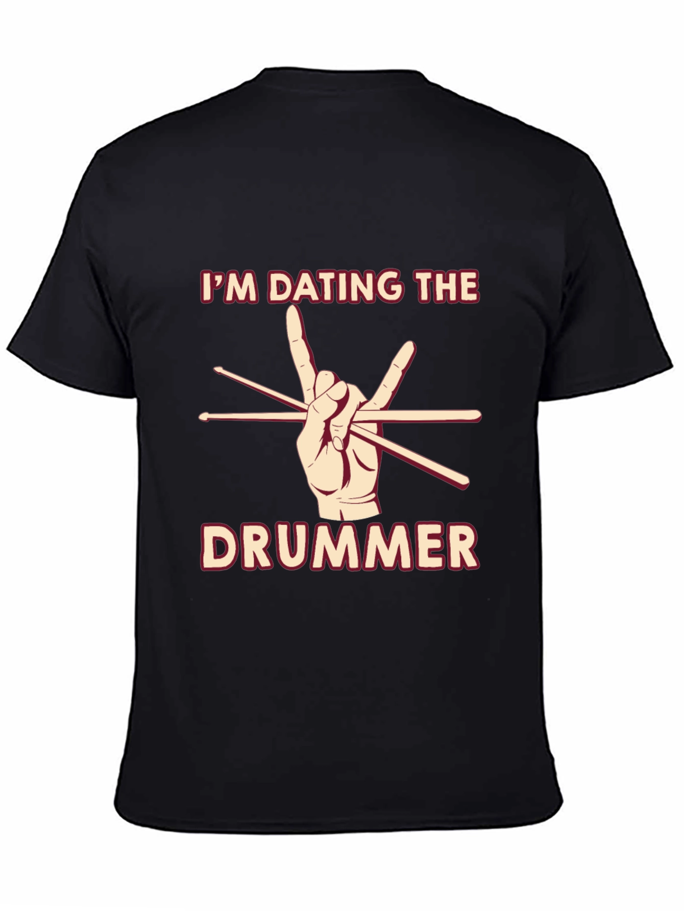 Black I'm Dating the Drummer T-Shirt view 4