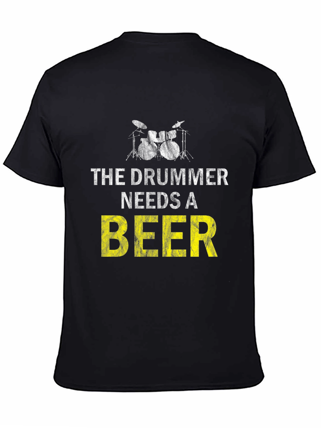 Black Drummer Needs Beer T-Shirt - Music Lover Tee view 4