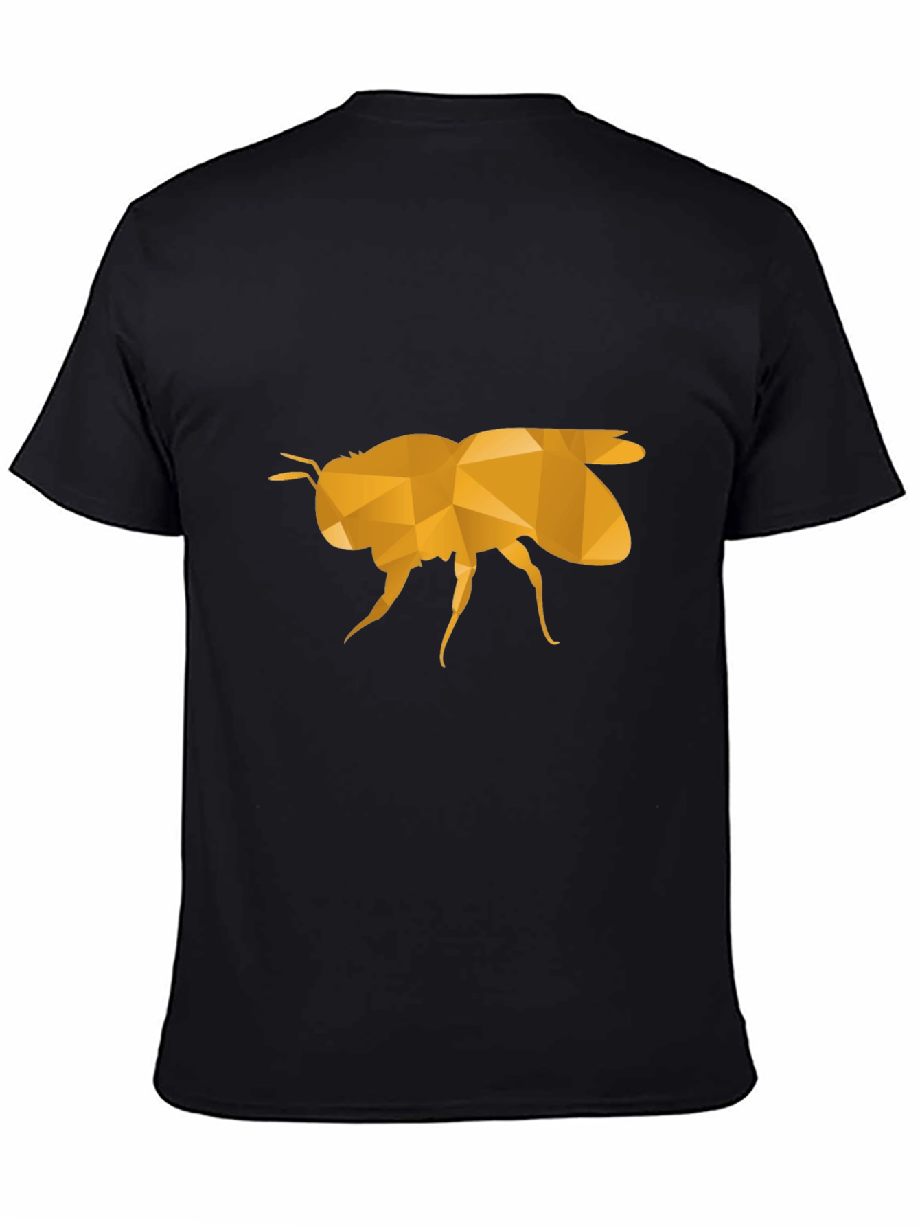 Black Geometric Bee Graphic Black T-Shirt view 4