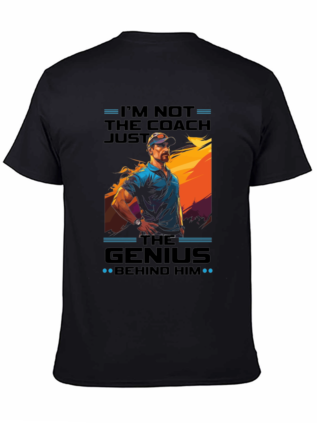Black I'm Not The Coach, Just The Genius Graphic Tee view 4