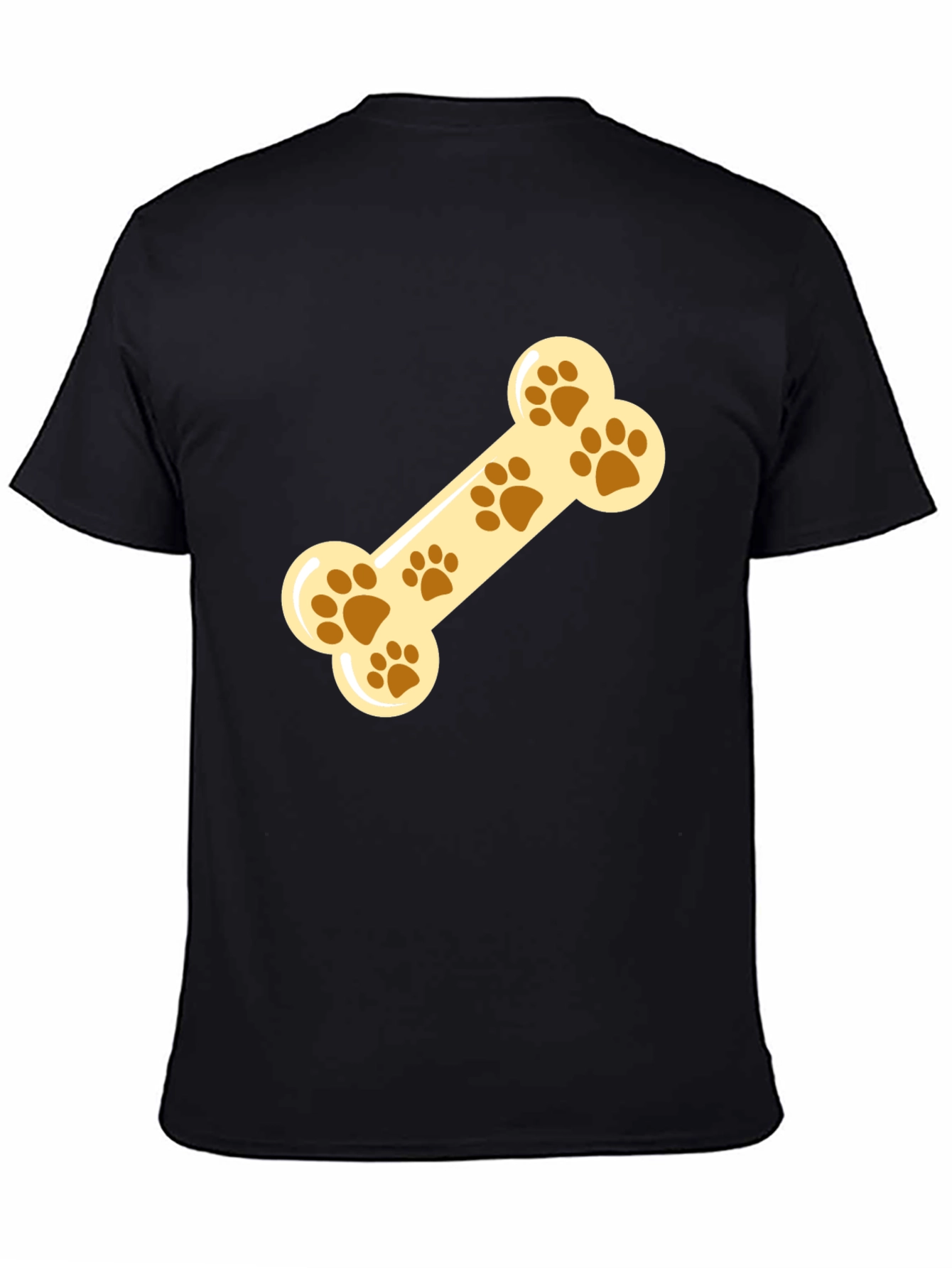 Black Paw Print Dog Bone Graphic Tee view 4