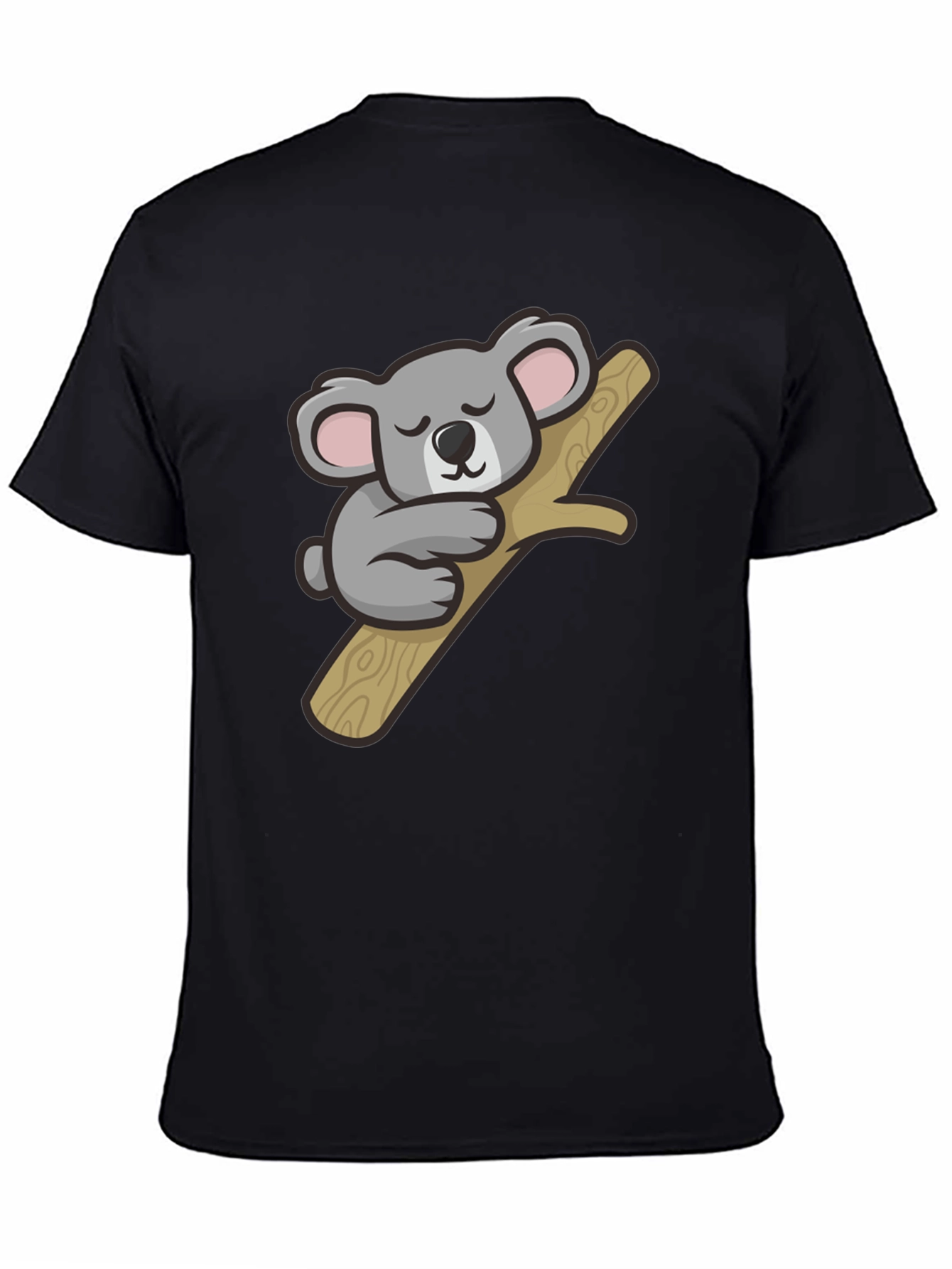 Black Cute Koala Graphic T-Shirt - Soft Cotton Tee view 4