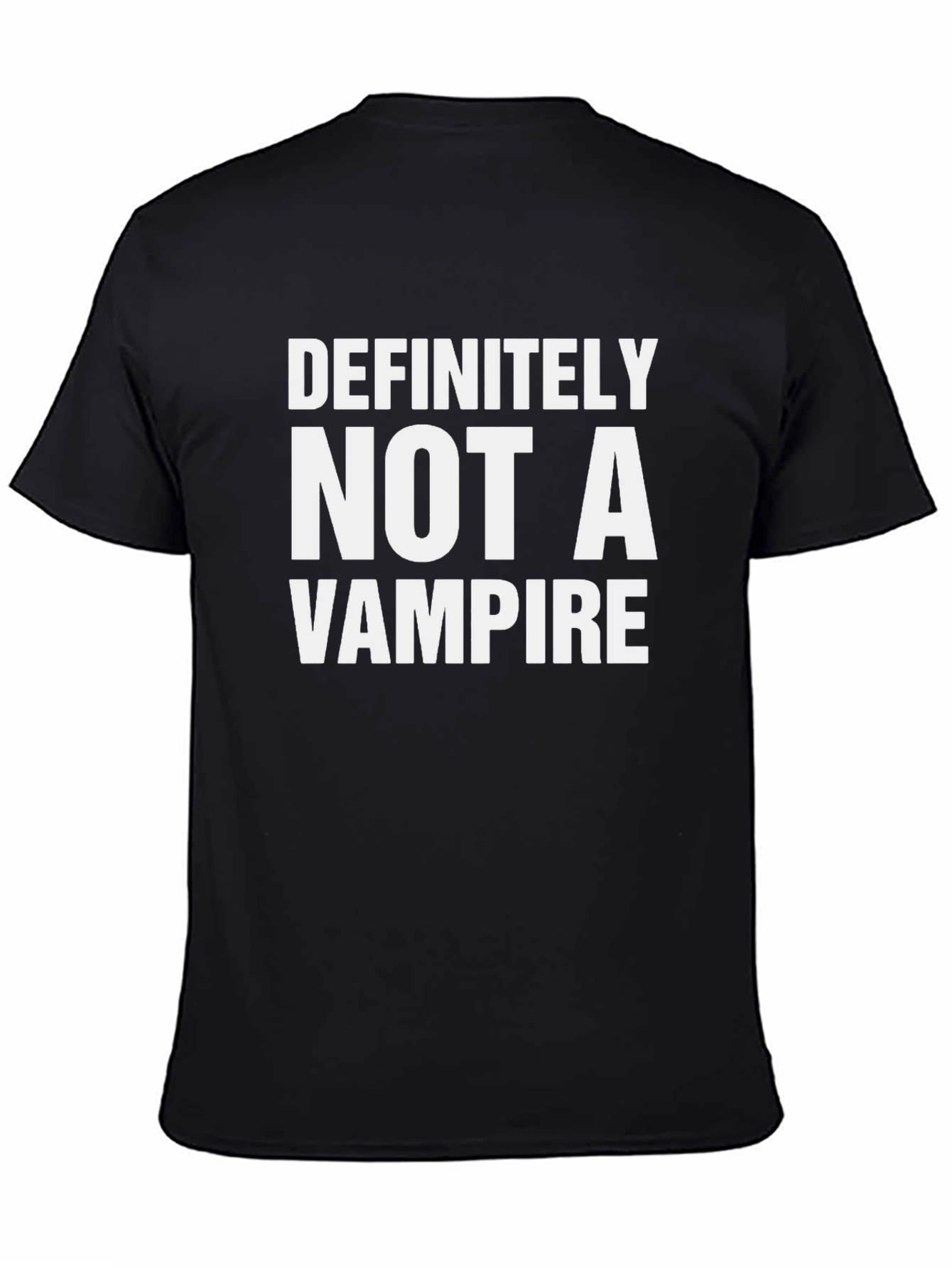 Black Definitely Not a Vampire Graphic T-Shirt view 4