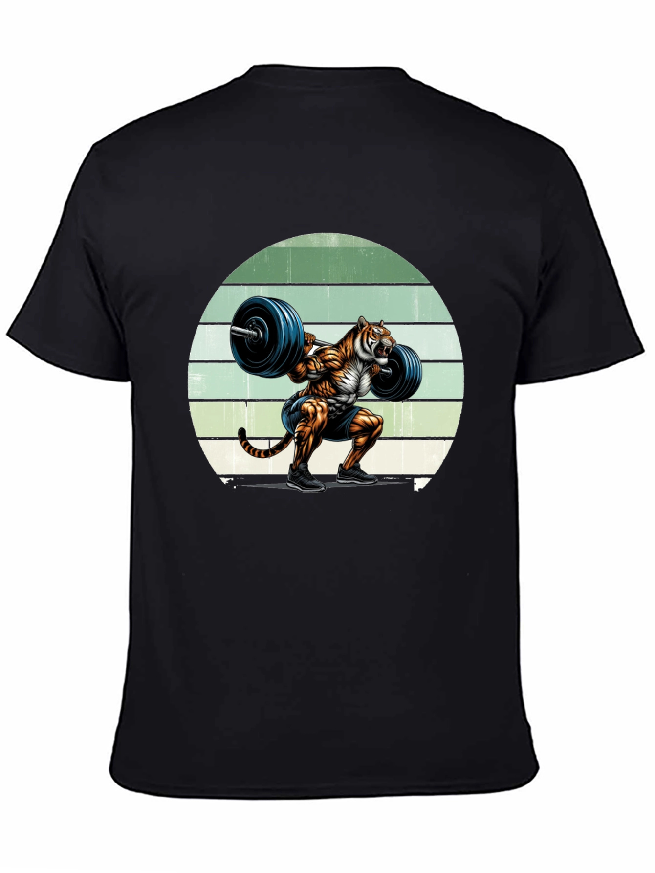 Black Tiger Barbell T-Shirt - Workout Apparel view 4