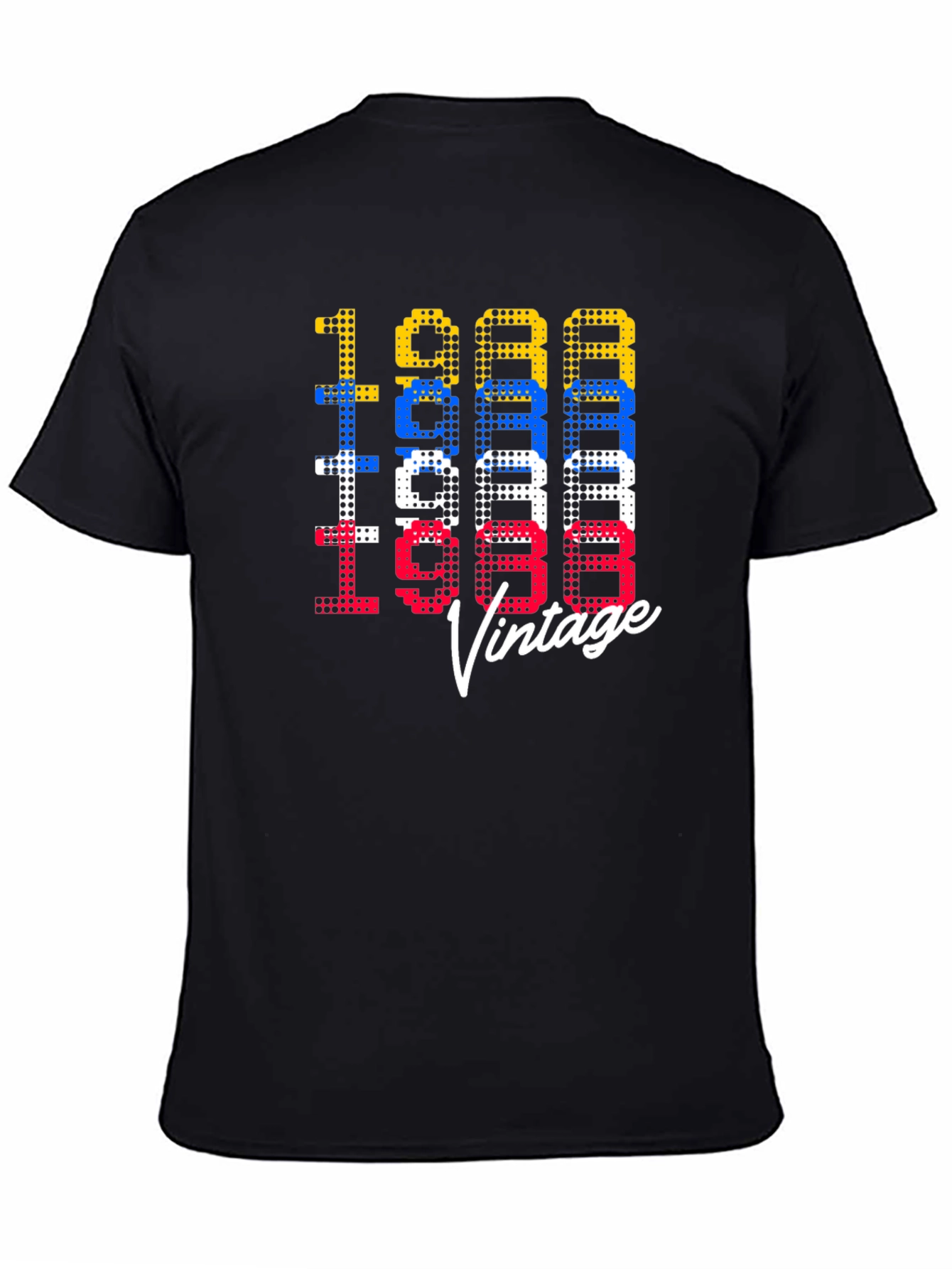 Black Retro 1988 Vintage Graphic Tee view 4