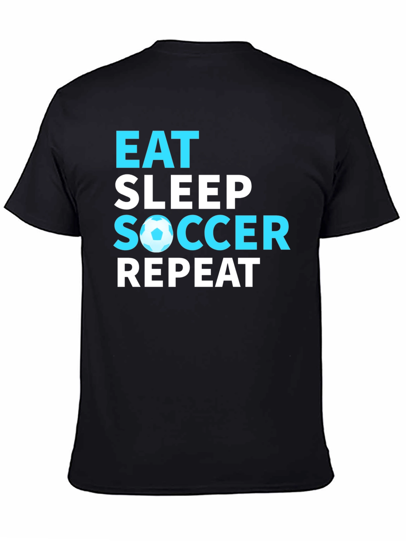 Black Eat Sleep Soccer Repeat Graphic T-Shirt view 4