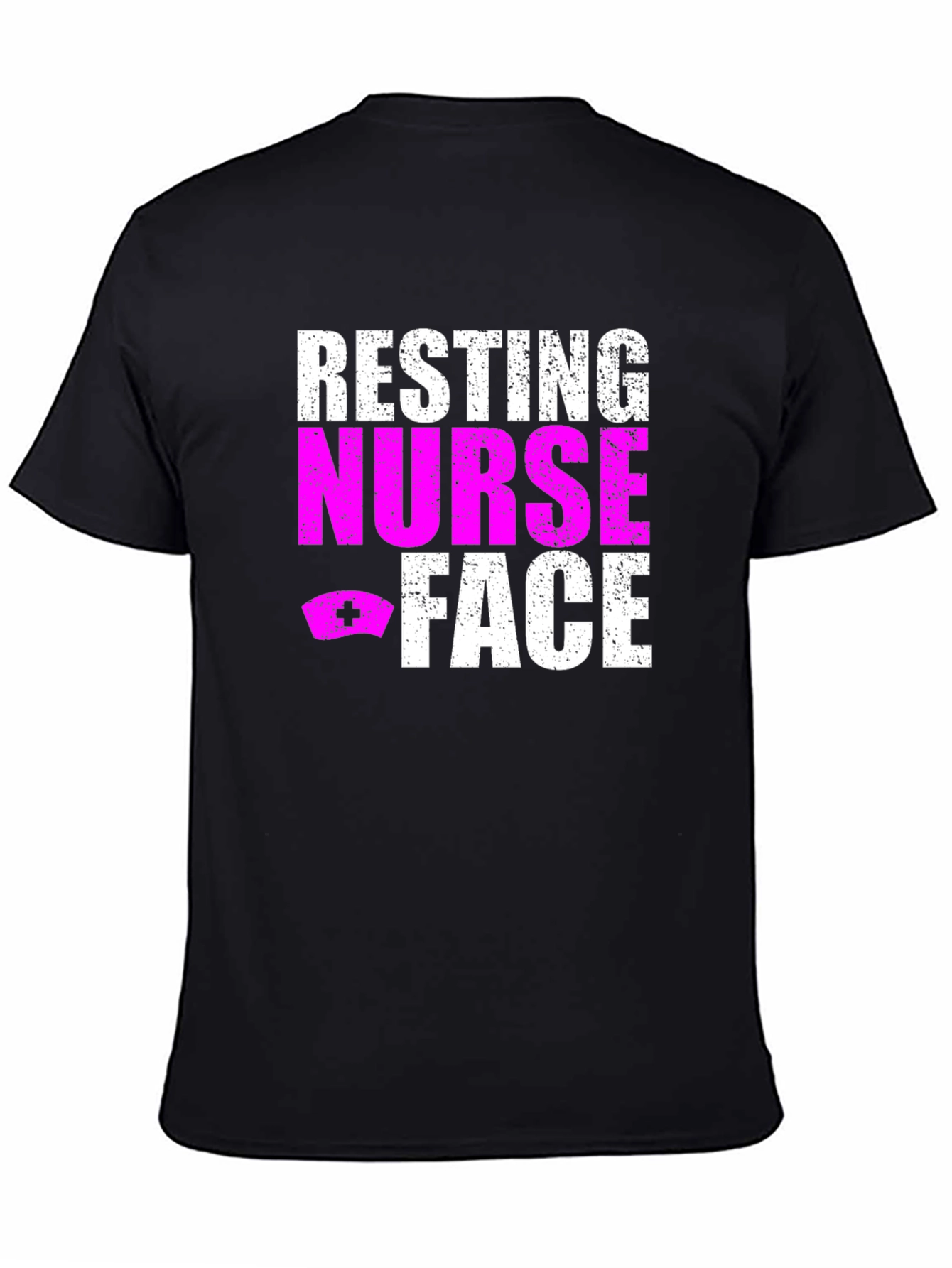 Black Resting Nurse Face Graphic T-Shirt view 4