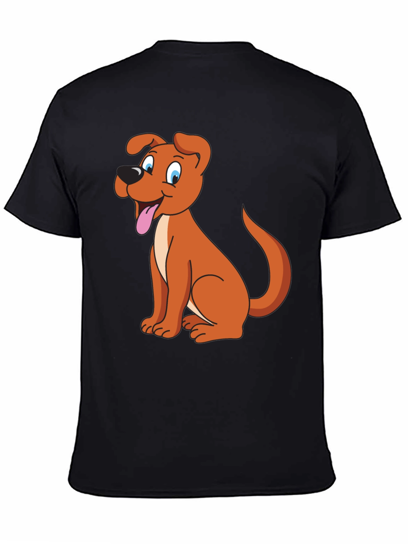Black Cartoon Dog Graphic Tee - Black view 4
