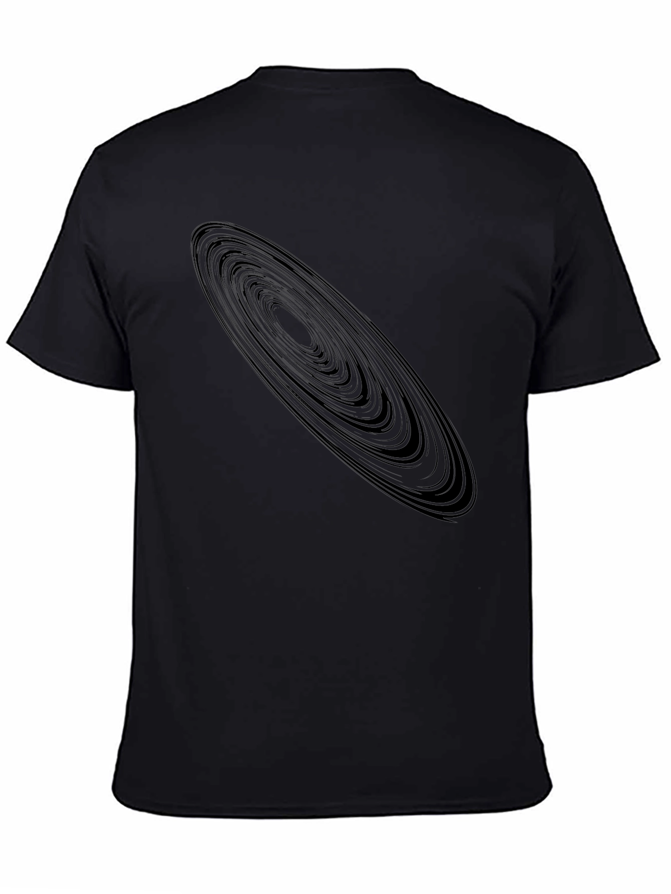 Black Saturn Rings Graphic Tee - Unique Space Design view 4