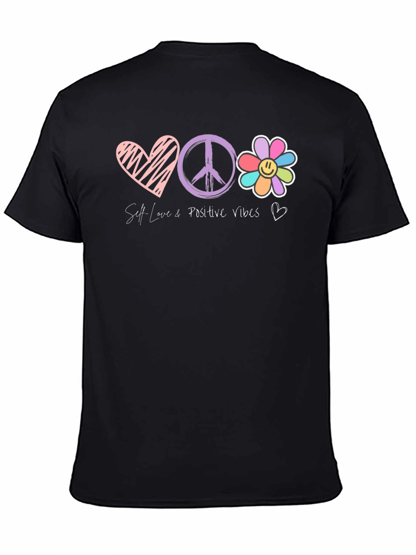 Black Self Love Positive Vibes Graphic Tee view 4