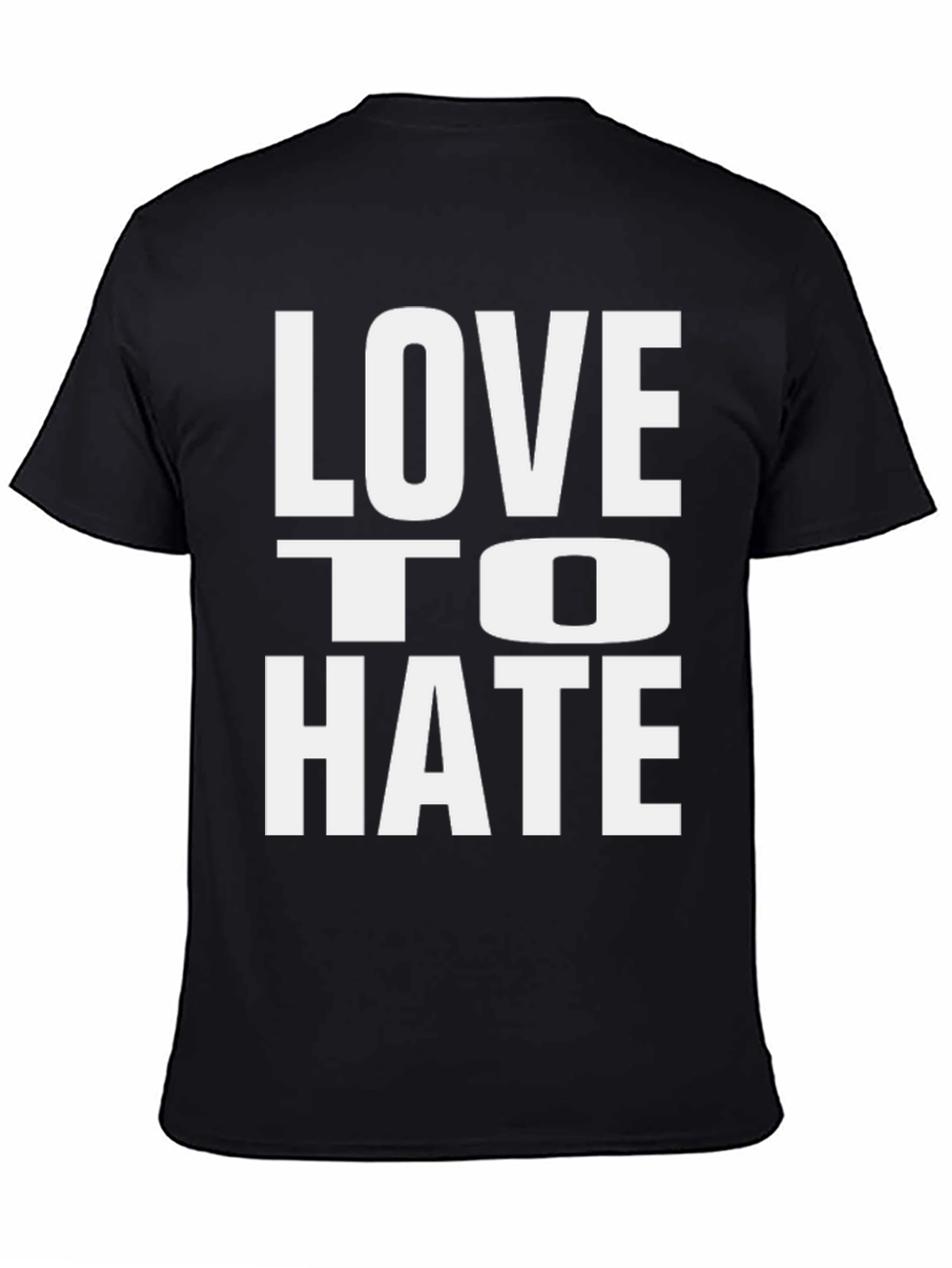 Black Love to Hate Graphic Tee - Bold Statement T-Shirt view 4